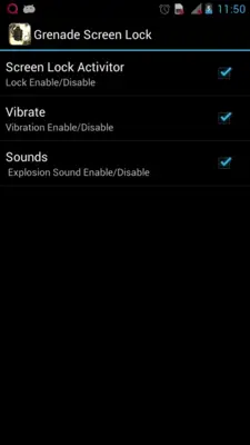Grenade Screen Lock android App screenshot 0